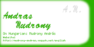 andras mudrony business card